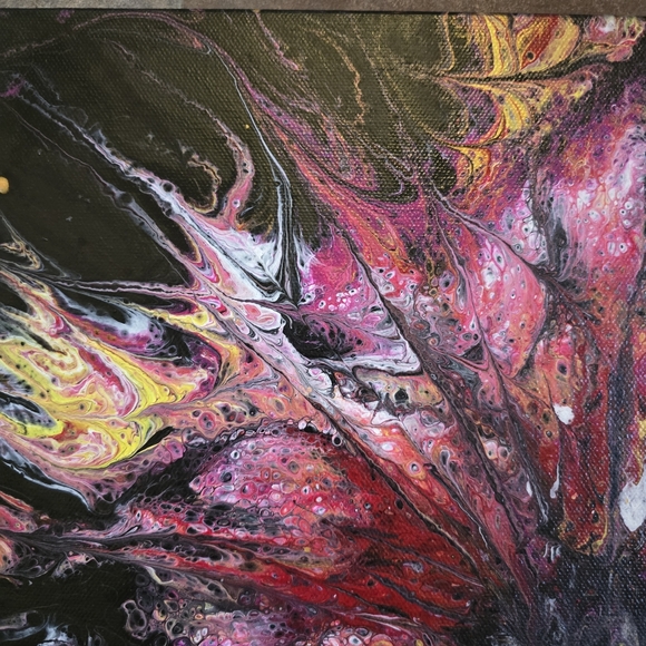 HANDCRAFTED Abstract Floral Painting HANDPAINTED & HANDMADE Wall Art Decor 15x30 - Picture 5 of 17